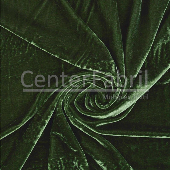 Tecido Veludo Spandex Verde Musgo Nuances Amassados para maior Brilho velvet Larg1,45mt - 83%Poliester/17%Elastano.Conserv1-N/2-2/3-2/5-3/6-1