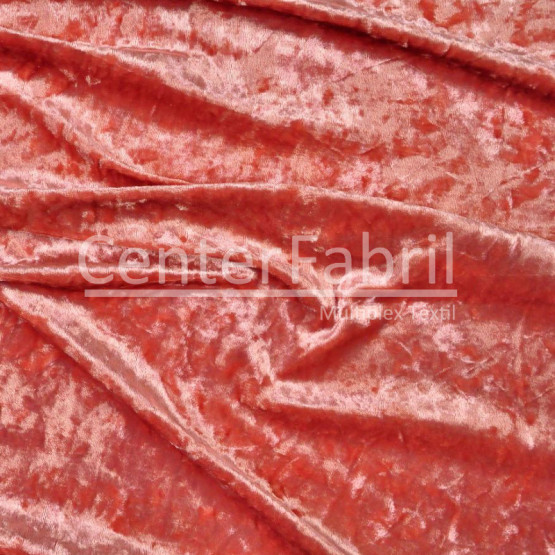 Tecido Veludo Spandex Coral Nuances Amassados para maior Brilho velvet Larg1,45mt - 90%Poliester/10%Elastano.Conserv1-N/2-2/3-2/5-3/6-1