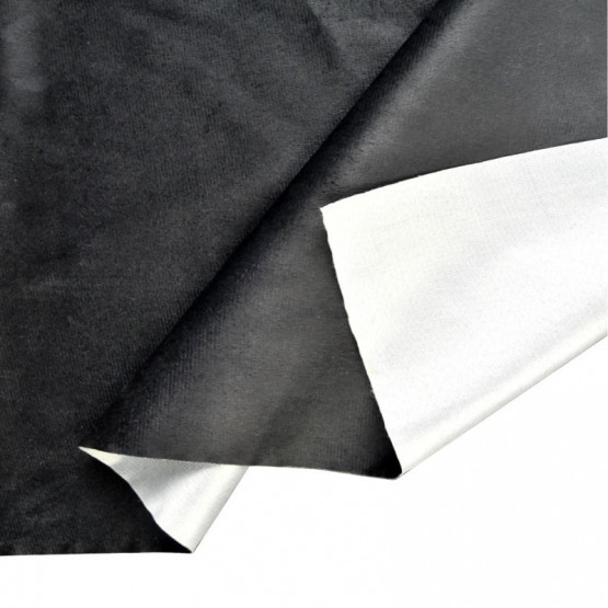Tecido Malha Veludo Preto Decoração Largura 140cm 100%Poliester  ref.1107cor8001