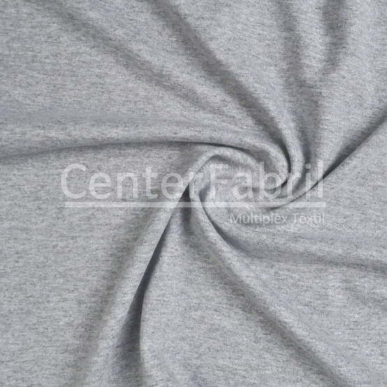 Meia Malha Cinza Mescla Fio Pentado 30/1 Tubular Larg.90cm 88%Algodão 12%Poliester- Preço por metro - 165gr/M²