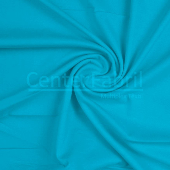 Meia Malha Turquesa Fio 30/1 Penteado Tubular Larg.90cm 100%Algodão - 165gr/M²