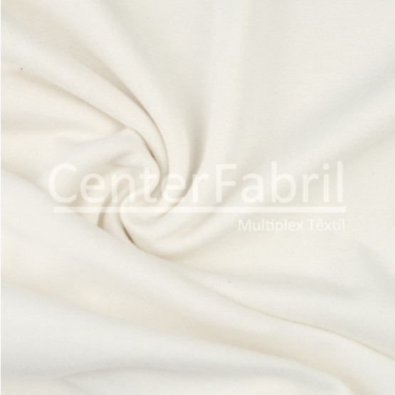 Tecido Moleton Flanelado Off White  Larg 180cm 50%Algodão.50%Poliéster - Preço por Metro