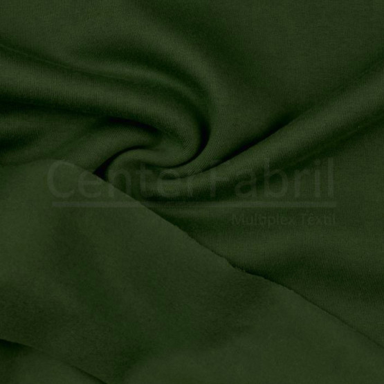 Tecido Moleton Flanelado Verde Escuro Larg 180cm 50%Algodão.50%Poliéster - Preço por Metro
