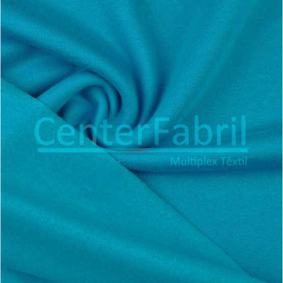 Tecido Moleton Flanelado Azul Turquesa Larg 180cm 50%Algodão.50%Poliéster - Preço por Metro