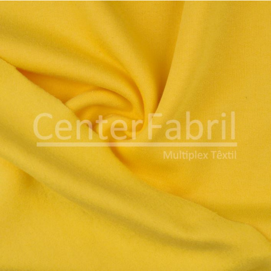 Tecido Moleton Flanelado Amarelo Ouro Larg 180cm 50%Algodão.50%Poliéster - Preço por Metro
