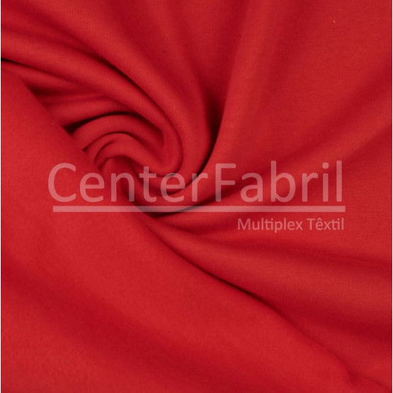 Tecido Moleton Flanelado Vermelho Larg 180cm 50%Algodão.50%Poliéster - Preço por Metro
