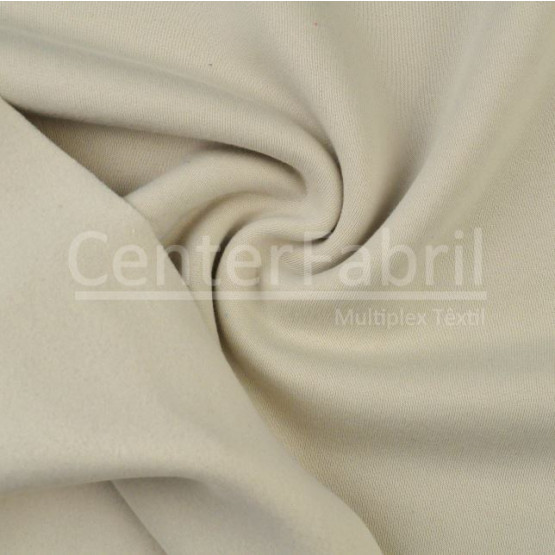 Tecido Moleton Flanelado Bege Claro Larg 180cm 50%Algodão.50%Poliéster - Preço por Metro