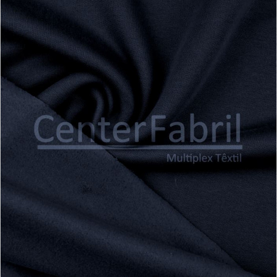 Tecido Moleton Flanelado Azul Marinho Larg 180cm 50%Algodão.50%Poliéster - Preço por Metro