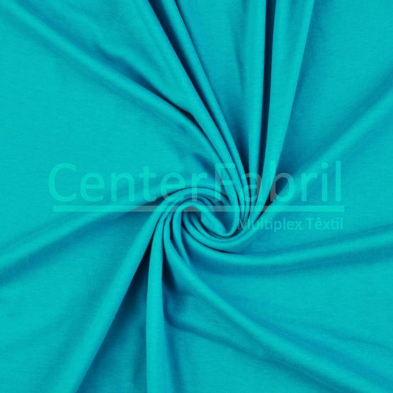 Meia Malha Turquesa Claro Fio Pentado 30/1 Tubular Larg.90cm - Preço por metro - 165gr/M²