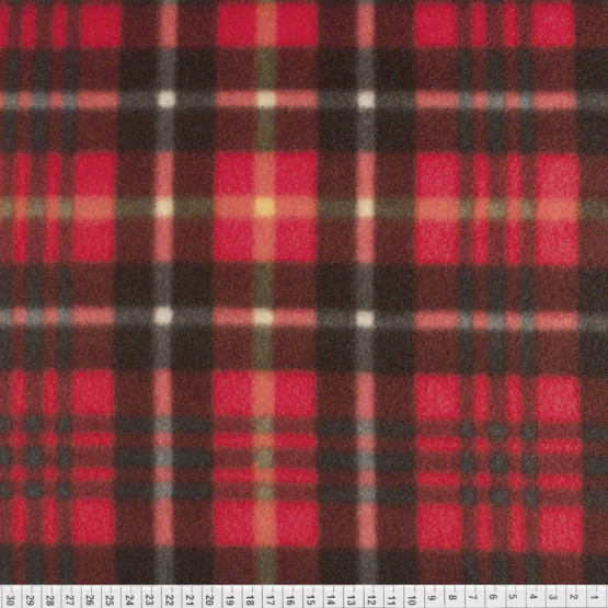 Tecido Soft  Estamp Largura 160cm 100%Poliester Xadrez Vermelho - Preço por metro