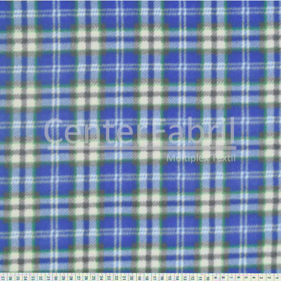 Tecido Soft Fleece Estampa Xadrez Azul Bic Larg 1,60mt 100%Poliester - Preço por metro.promo de $27,90 por