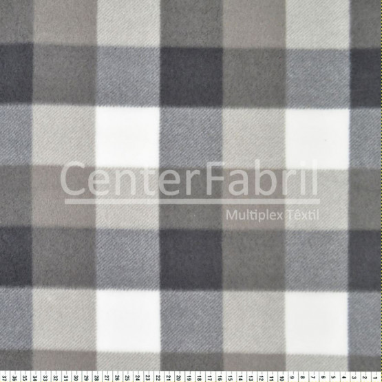 Tecido Soft Fleece Estampa Xadrez Cinza Larg 1,60mt 100%Poliester - Preço por metro.Conserv1-N/2-2/3-2/5-3/6-1