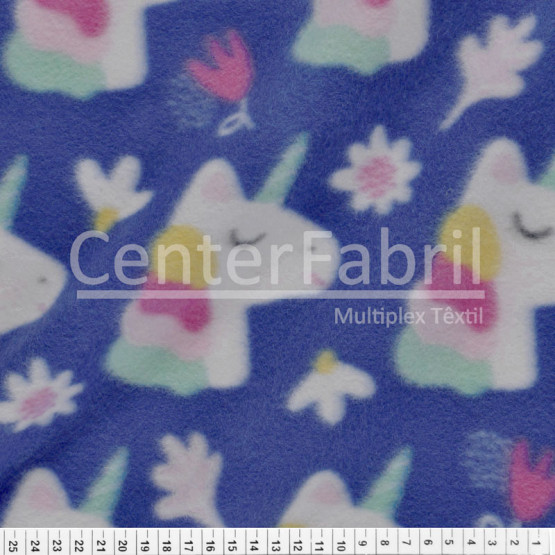 Tecido Soft Fleece Estampado Cabeça Unicornio  Larg 1,60mt 100%Poliester - Preço por metro.promo de $27,90 por