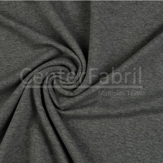 Tecido Moletinho Mescla Paris Cinza Escuro Larg 175cm 97%Viscose 3%Elastano 290gr/m2 * Preço por Metro