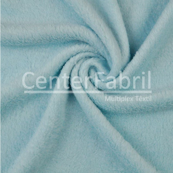 Tecido Plush Soft Aveludado Liso Azul Bebê  Largura 220cm 100%Poliester 180gr/m2- Preço por metro.promo de $27,90 por