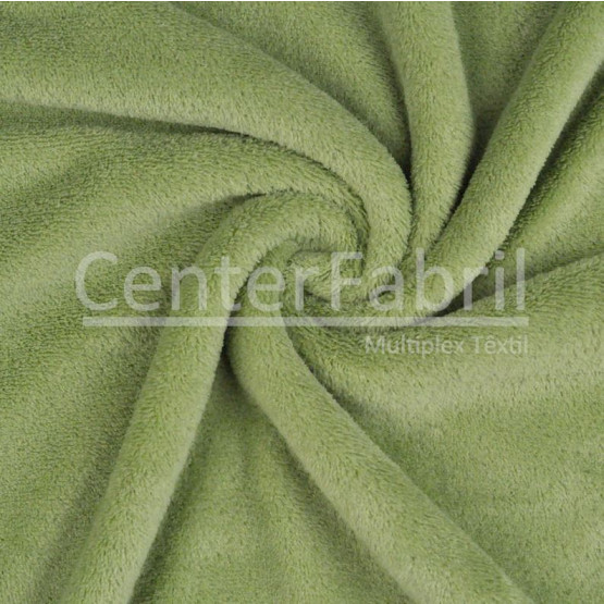Tecido Plush Soft Aveludado Liso Verde Cana Largura 220cm 100%Poliester 180gr/m2- Preço por metro.promo de $27,90 por