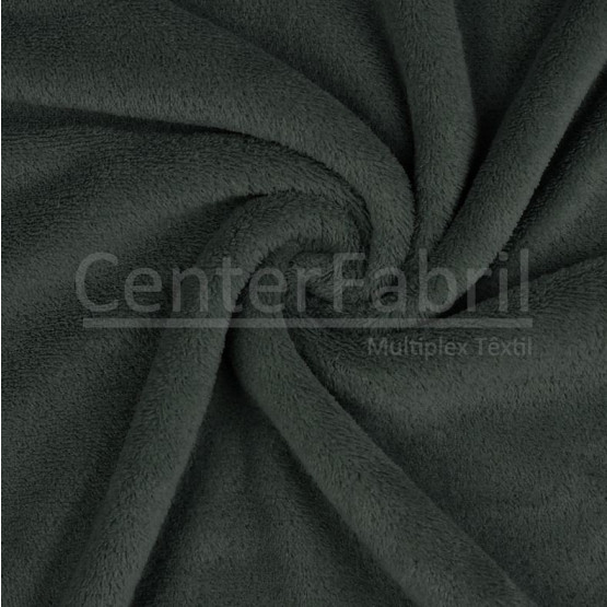 Tecido Plush Soft Aveludado Liso Grafite Largura 220cm 100%Poliester 180gr/m2- Preço por metro.promo de $27,90 por