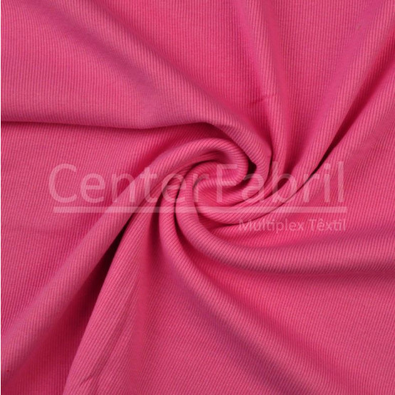 Malha Punho - Ribana Tubular canelado grosso Rosa Pink Largura 57cm 98%Algodão 2%Elastano Preço por Metro