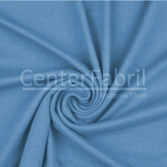 Malha Punho - Ribana Tubular Azul Celeste Largura 80cm 98%Algodão 2%Elastano Preço por Metro