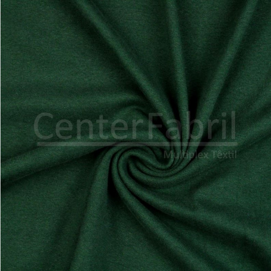 Malha Punho - Ribana Tubular Verde Folha Largura 80cm 98%Algodão 2%Elastano Preço por Metro