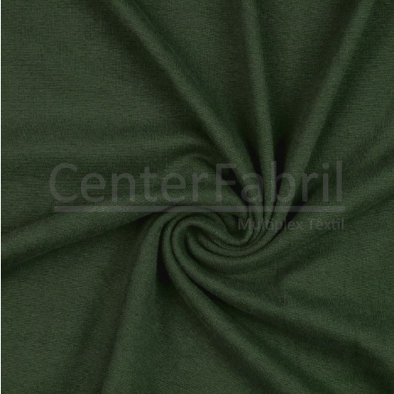 Malha Punho - Ribana Tubular Verde Oliva Largura 80cm 98%Algodão 2%Elastano Preço por Metro