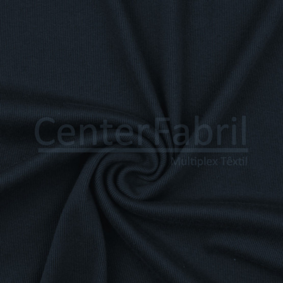 Malha Punho - Ribana Tubular canelado grosso Azul Marinho Largura 54cm 98%Algodão 2%Elastano Preço por Metro