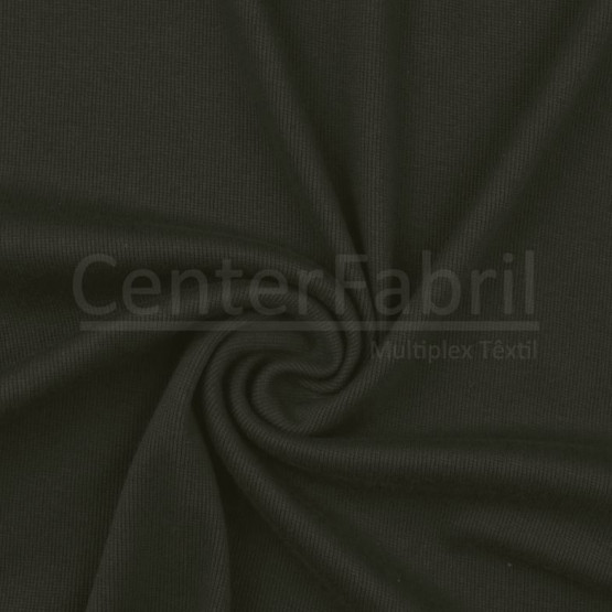 Malha Punho - Ribana Tubular canelado grosso Cinza Chumbo Largura 57cm 98%Algodão 2%Elastano Preço por Metro