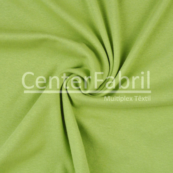 Malha Punho - Ribana Tubular Verde Pistache Largura 80cm 98%Algodão 2%Elastano Preço por Metro