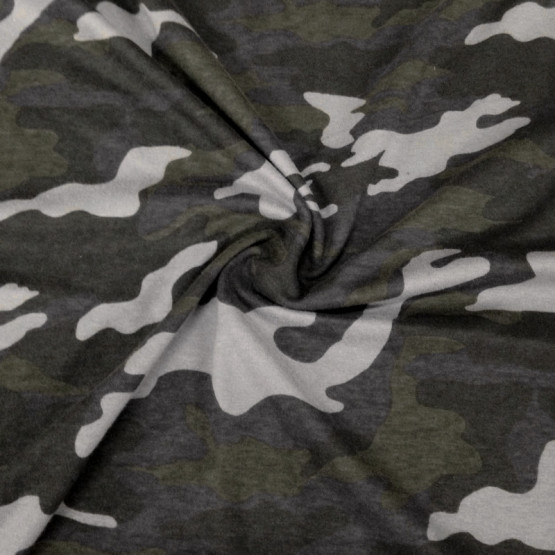 Meia Malha Estampa Camuflado Old Wash Fio Pentado 30/1 Larg. 180cm 100% Algodão - Preço por metro -140gr/m²