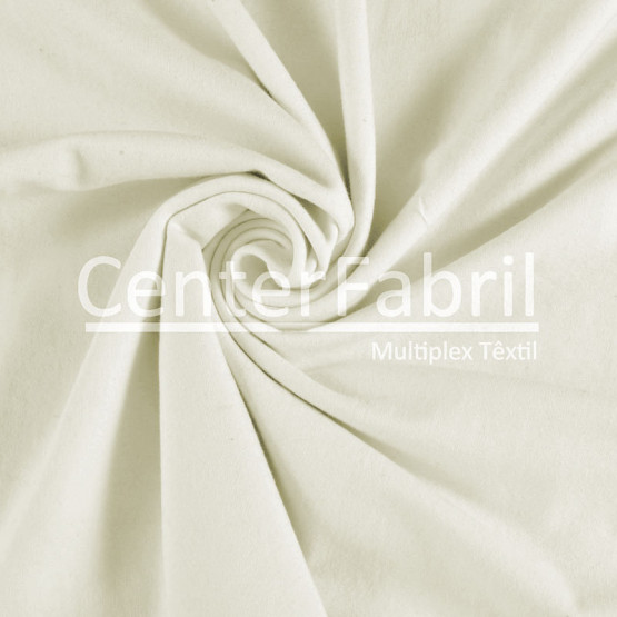 Tecido Malha Cotton Tubular Marfim Larg.90cm 90%Algodão 10%Elastano Preço por Metro