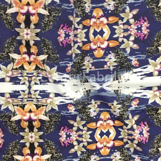 Malha Helanca Toque de Seda Estampado Larg 1,50m 95%Poliéster/ 5%Elastano VENDA POR METRO