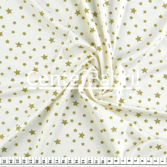 Malha Viscolycra com Glitter Estrela Dourada  Fdo Cru Larg.160cm 95%Viscose 5%Elastano * Preço por metro.Conserv1-H/2-2/3-3/5-3/6-2/4-3