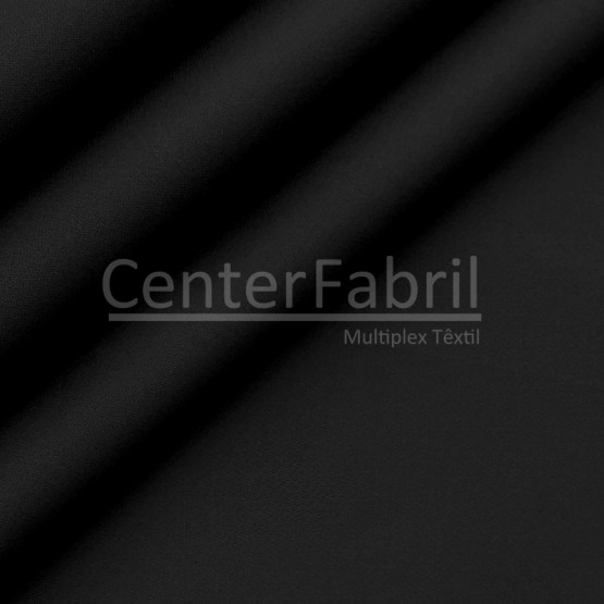 Tecido Malha Cotton Tubular Preto Larg.90cm 90%Algodão 10%Elastano Preço por Metro