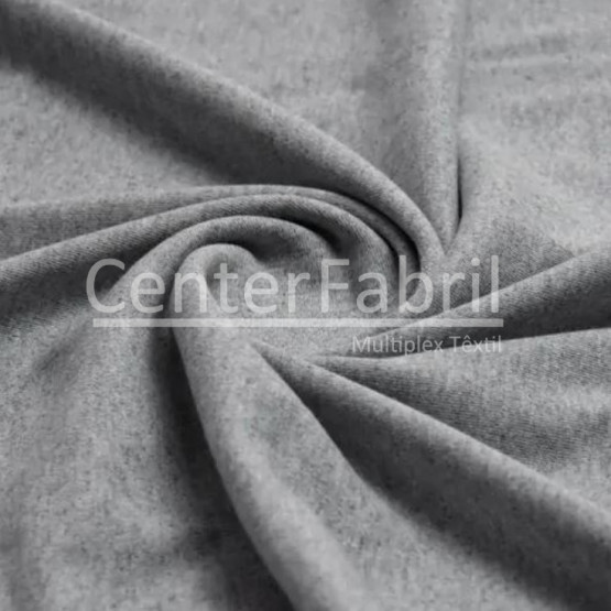 Tecido Malha Cotton Tubular Cinza Mescla Larg.90cm 80%Algodão 10%Poliester 10%Elastano Preço por Metro