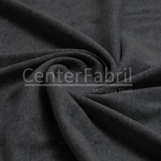 Tecido Malha Cotton Tubular Cinza Chumbo Mescla Larg.90cm 80%Algodão10%Poliester 10%Elastano Preço por Metro
