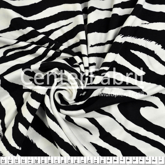 Tecido Malha Suede Estampada Pele Zebra Larg150cm 92% Poliester 8% Elastano - Venda por Metro. Conserv 1-M/2-2/3-3/4-5/5-3/6-1/6-3