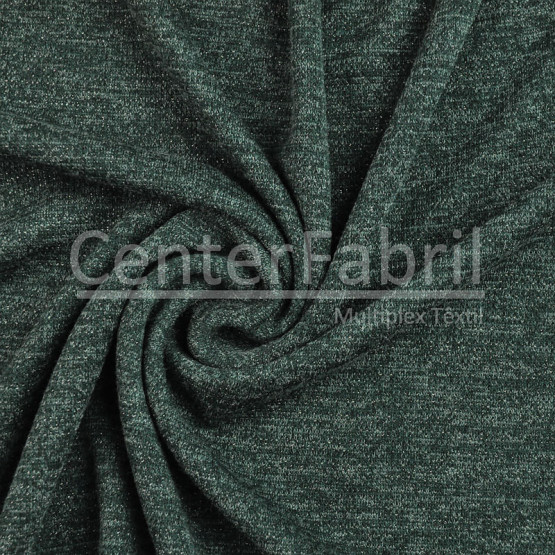 Tecido Malha Melange Lurex Verde Escuro Largura 150cm 78%Poliester 20%Viscose 2% Elastano - Venda por Metro . Conserv 1-M/2-2/3-3/4-5/5-3/6-1/6-3