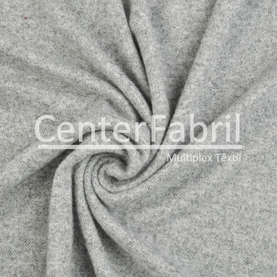 Tecido Malha Melange Flanelado Cinza Largura 150cm 92%Poliester 6%Viscose 2% Elastano - Venda por Metro . Conserv 1-M/2-2/3-3/4-5/5-3/6-1/6-3