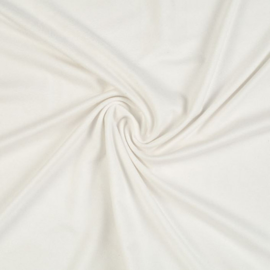 Tecido Malha Micro Suede Moda Branco/Off White Larg 150cm 87%Poliester 13%Elastano Venda por Metro 180gr/m2