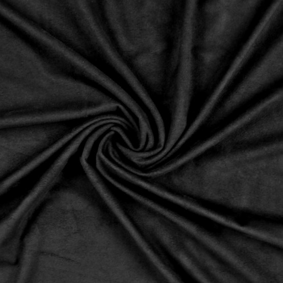 Tecido Malha Micro Suede Moda Preto Larg 150cm 87%Poliester 13%Elastano Venda por Metro 180gr/m2