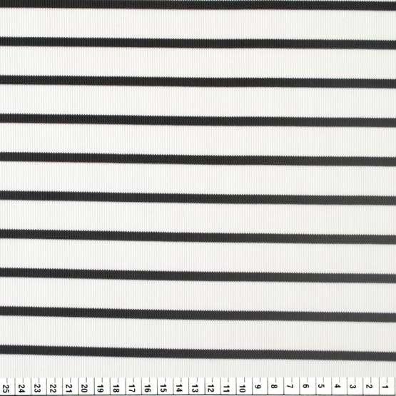 Malha Canelada Ribana Listrada Off White/Preto Larg 160cm 95%Poliester 5%Elastano ref. 283 - Preço por Metro