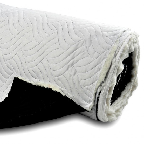 Tecido Matelassê Dupla Face Liso Branco/Preto Larg.2,25mt 100%Poliester  320gr/m2