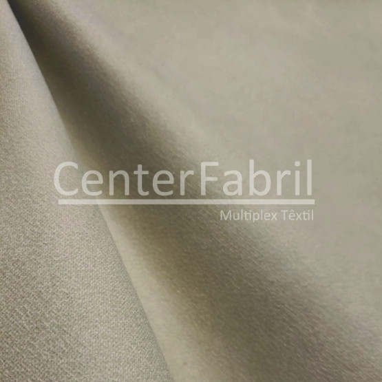 Tecido Veludo Liso Lobato Decoração Bege Largura 140cm 100%Poliester