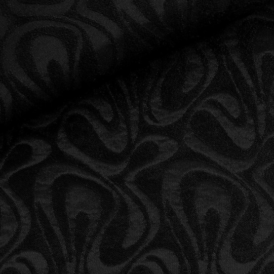 Tecido Jacquard Berlim Preto Larg 145cm 100%Poliester 230gr/m2.Conserv1-M/2-2/3-3/5-4/6-8