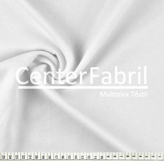 Tecido Sarja Forro Branco Largura 280cm 58%Algodão/42%Poliester. Conserv1-H/2-2/3-3/5-3/6-8