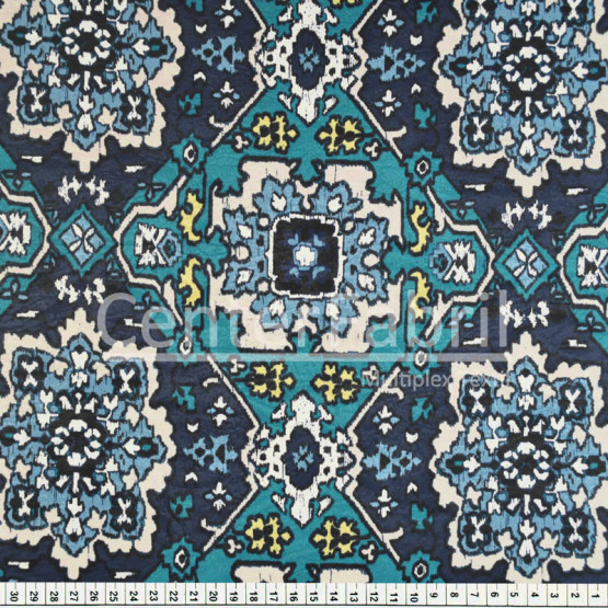 Lonita Jacquard Marble Kassian Verde Karsten estampada Larg.140cm 70% algodao/30%poliester