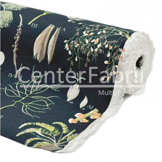 Tecido Acquablock impermeável estampado Plantae Floresta cor 1 Larg 1,40mt 72%Algodao/28%Poliester.Conserv1-P/2-2/3-3/5-2/6-8