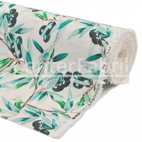 Tecido Acquablock impermeável estampado Olive Verde Larg 1,40mt 72%Algodao/28%Poliester.Conserv1-P/2-2/3-3/5-2/6-8