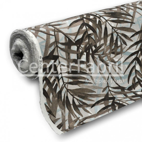 Tecido Acquablock impermeável estampado Herbal Marrom Larg 1,40mt 72%Algodao/28%Poliester.Conserv1-P/2-2/3-3/5-2/6-8