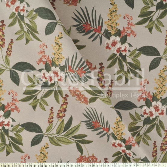 Tecido Acquablock impermeável estampado Garcinia Larg 1,40mt 72%Algodao/28%Poliester.Conserv1-P/2-2/3-3/5-2/6-8